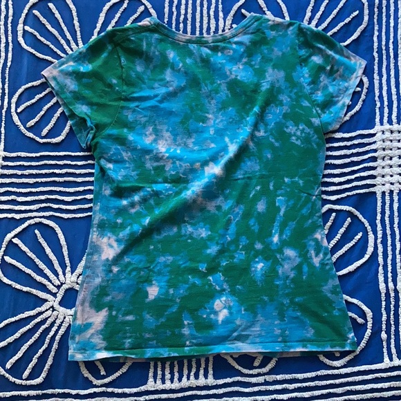 Disney Reworked Dyed Minnie Mouse Graphic Tee Slim Fit XL Blue Green - Picture 9 of 9